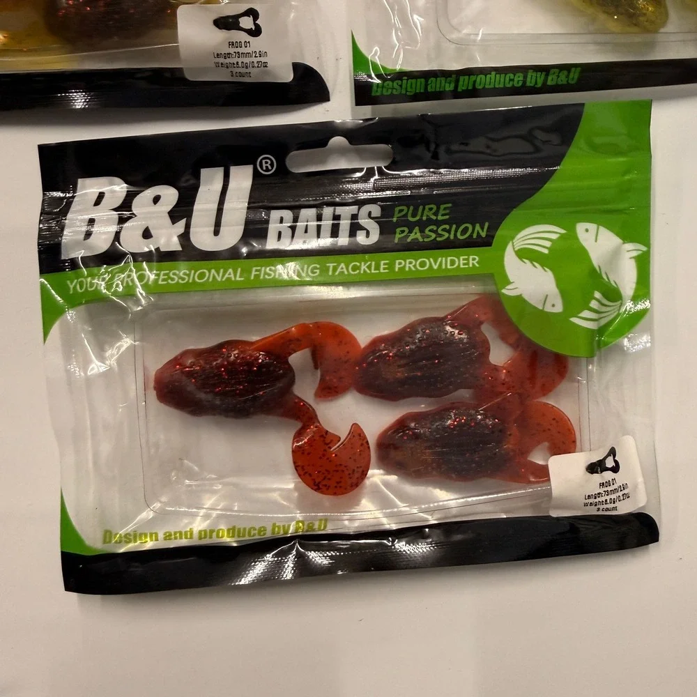 Set of 3 (3 pcs Each) B&U Baits‎ Floating Soft Fishing Lure 2.9